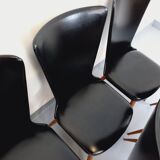 Set of 6 vintage Baumann Essor chairs in beech wood and skai