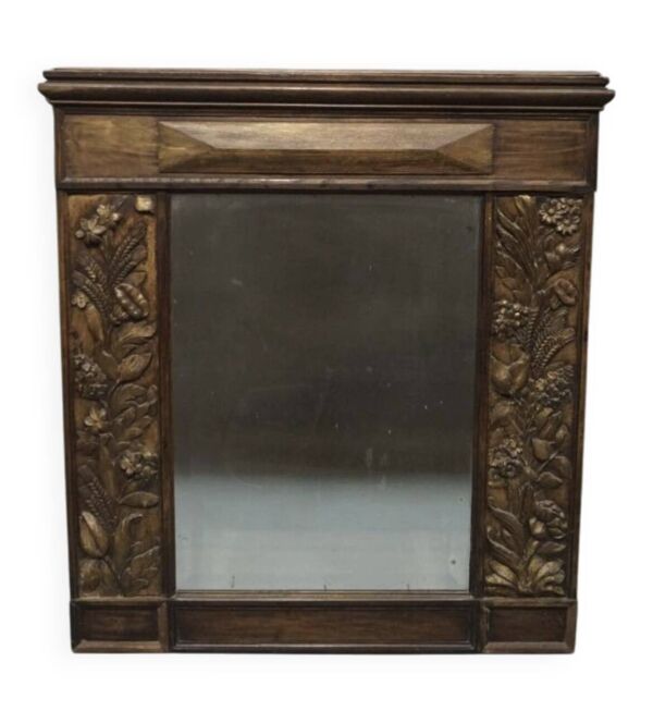 Miroir brutaliste xxl - bois fleuri