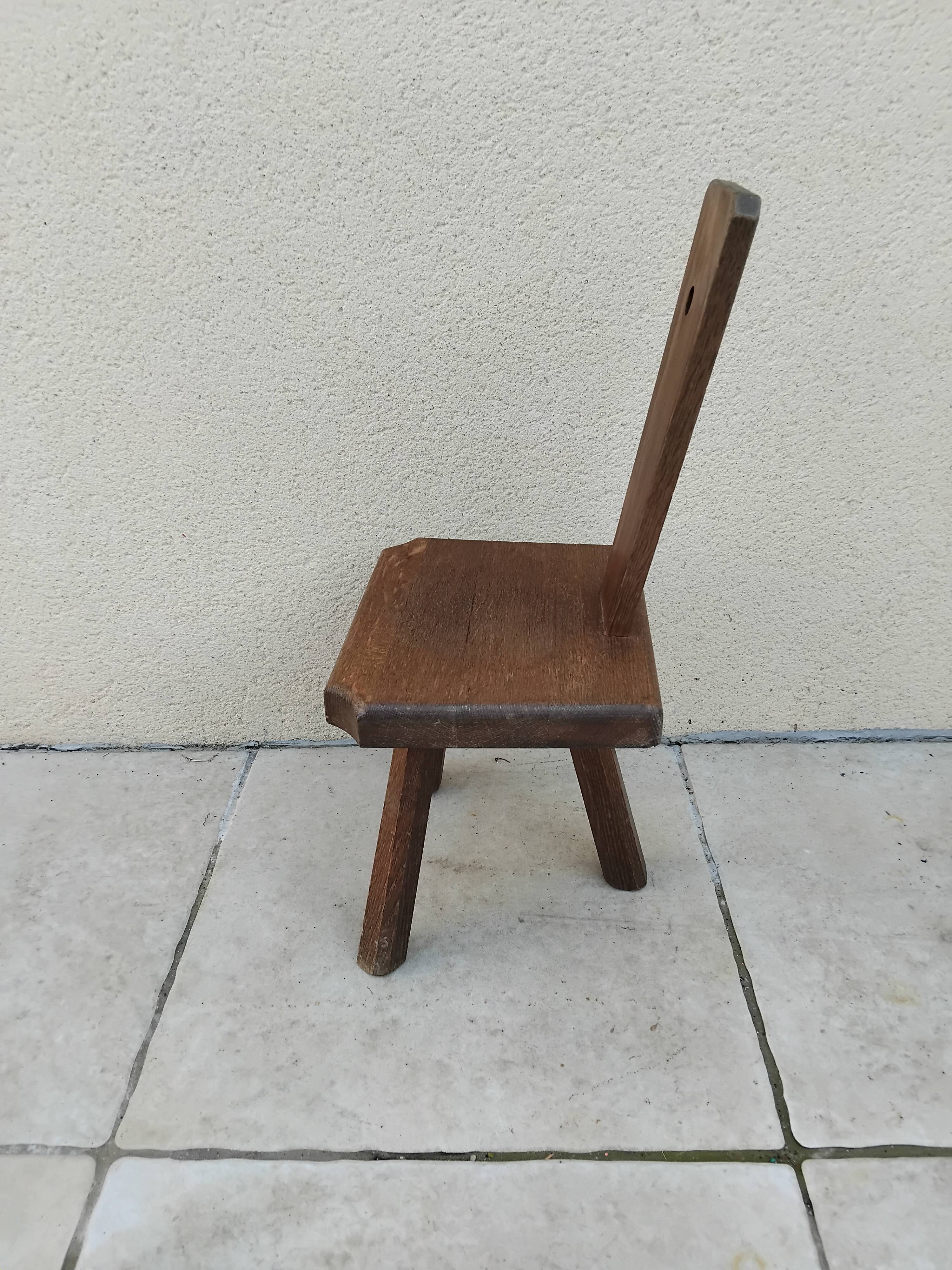 Vintage brutalist tripod children's chair from the 50s