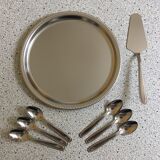 Presentation plate, cake shovel and 6 small spoons