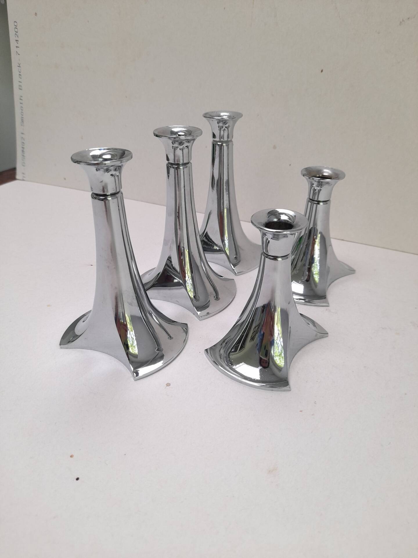Set of 5 modular chrome candle holders WMF