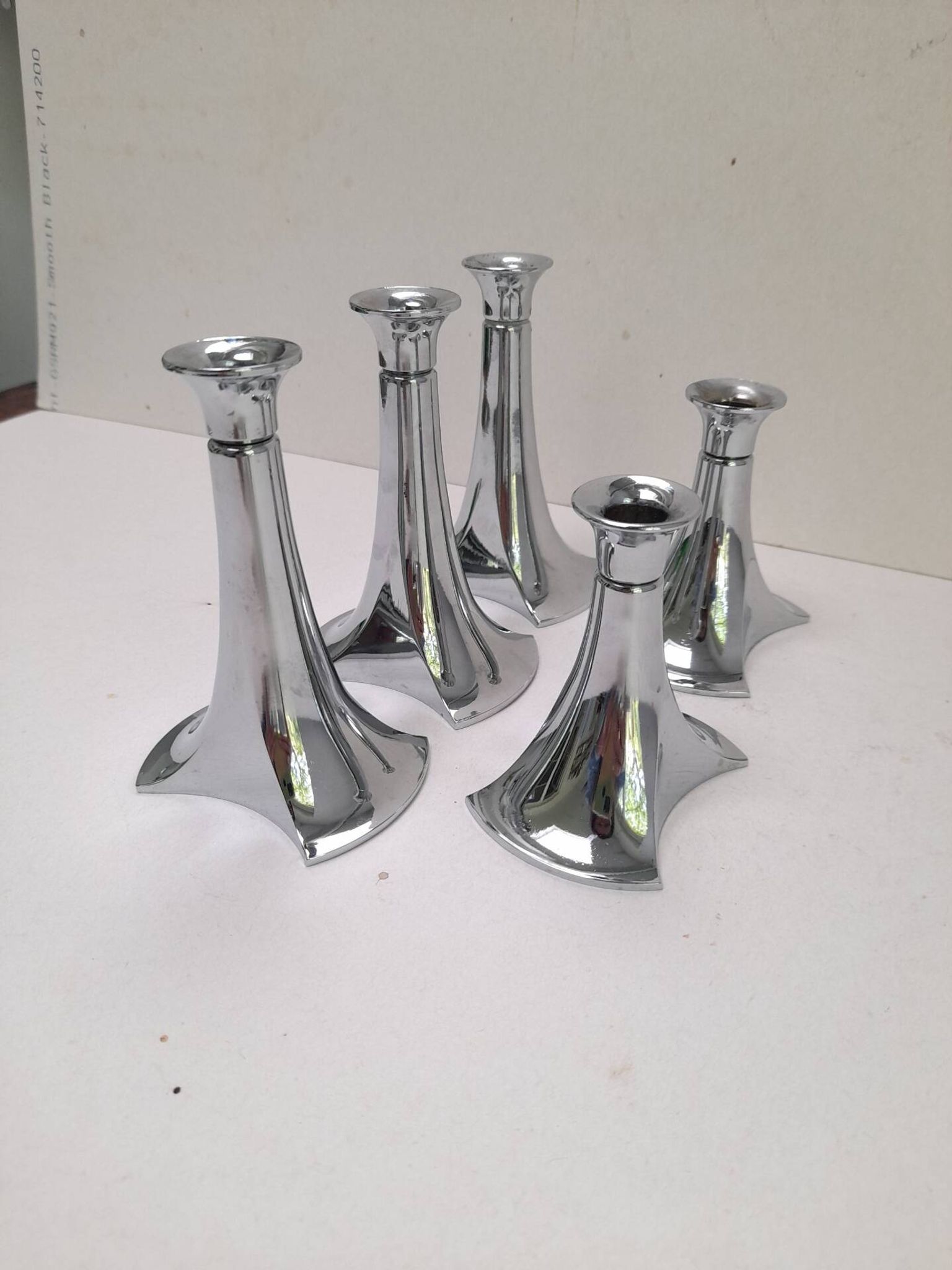 5 bougeoirs chromés modulaires WMF