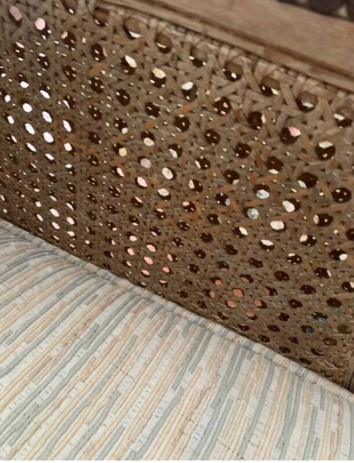 Fauteuil chic bohème canné