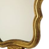 French Gold Leaf Gilded Baroque Style Mirror Crested Mirror Sixties 66cm