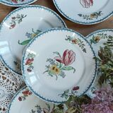 Set of 6 polychrome ironstone dessert plates