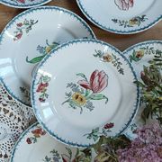 Lot de 6 assiettes à dessert Terre de fer polychromes