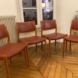 Chairs Model No. 80 Niels O. Møller for J.L. Møller Møbelfabrik, Denmark, Set of 4