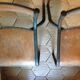 Pair of chairs school workshop wood and metal tubular