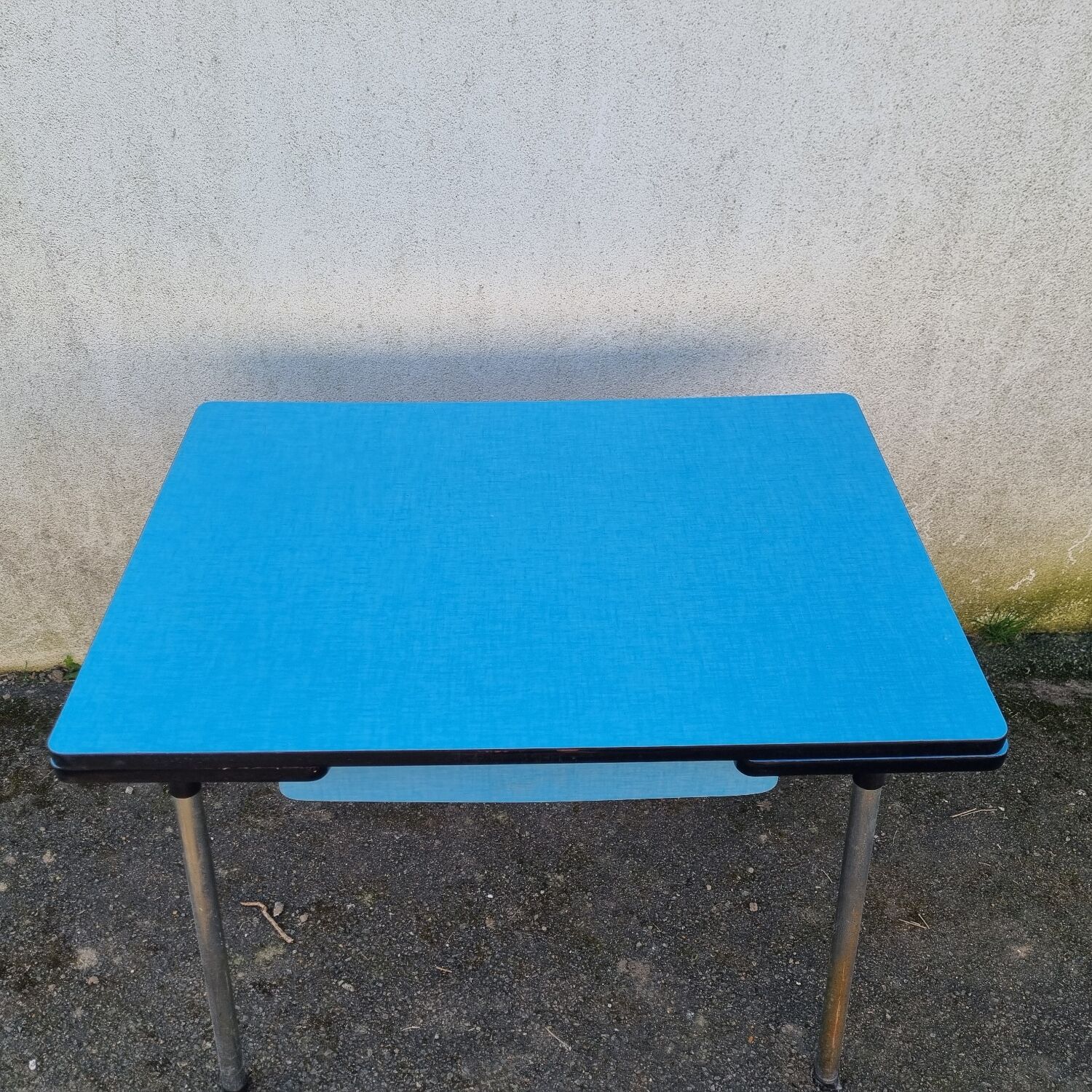 Blue formica table from 1970