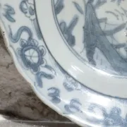 Chinese Swatow dish with pagoda landscape – late Ming, ca. 1600