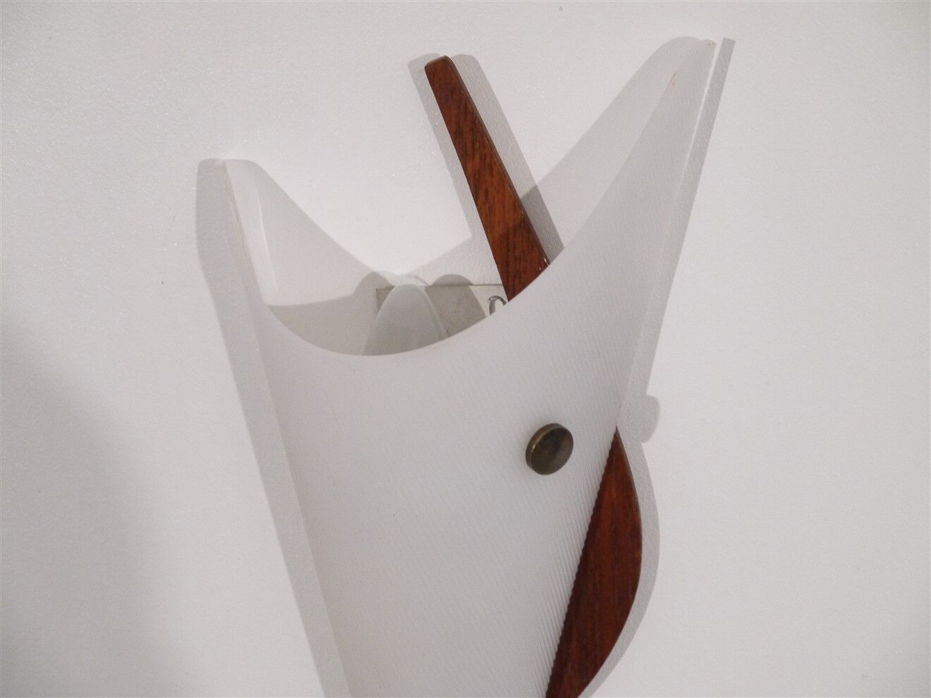 Pair of scandinavian vintage wall lamps in teak and acrylic 1970