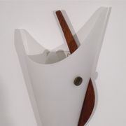 Pair of scandinavian vintage wall lamps in teak and acrylic 1970