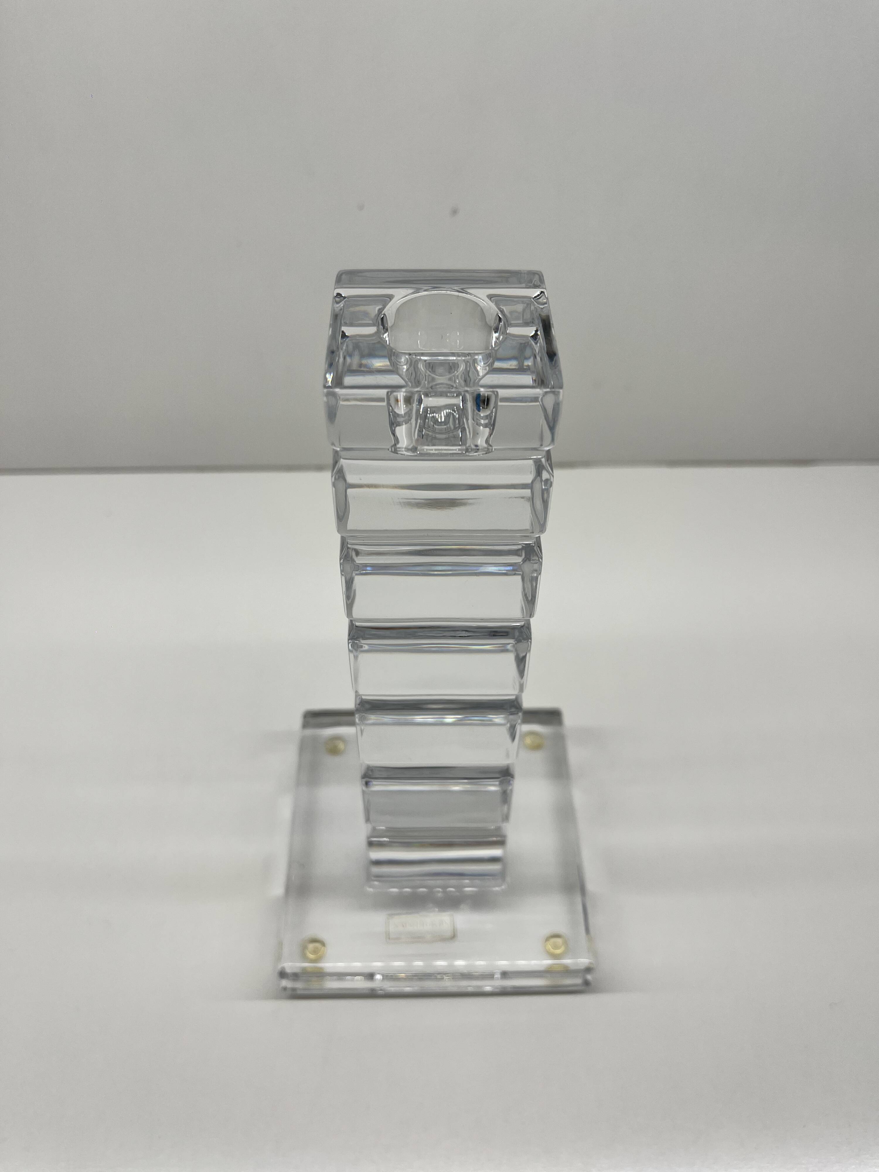 Crystal candlestick Saint-Louis – Design Jean Sala – Art Deco style –