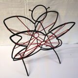 Magazine rack scoubidou 'butterfly' circa 60
