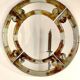 Miroir italien rond en verre de Murano du milieu du siècle par Mazzega, années 1960