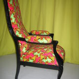 Fauteuil voltaire et sa chaise coordonnée en wax