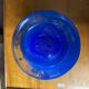 Clichy glass vase with floral decoration in intense blue tones and small years