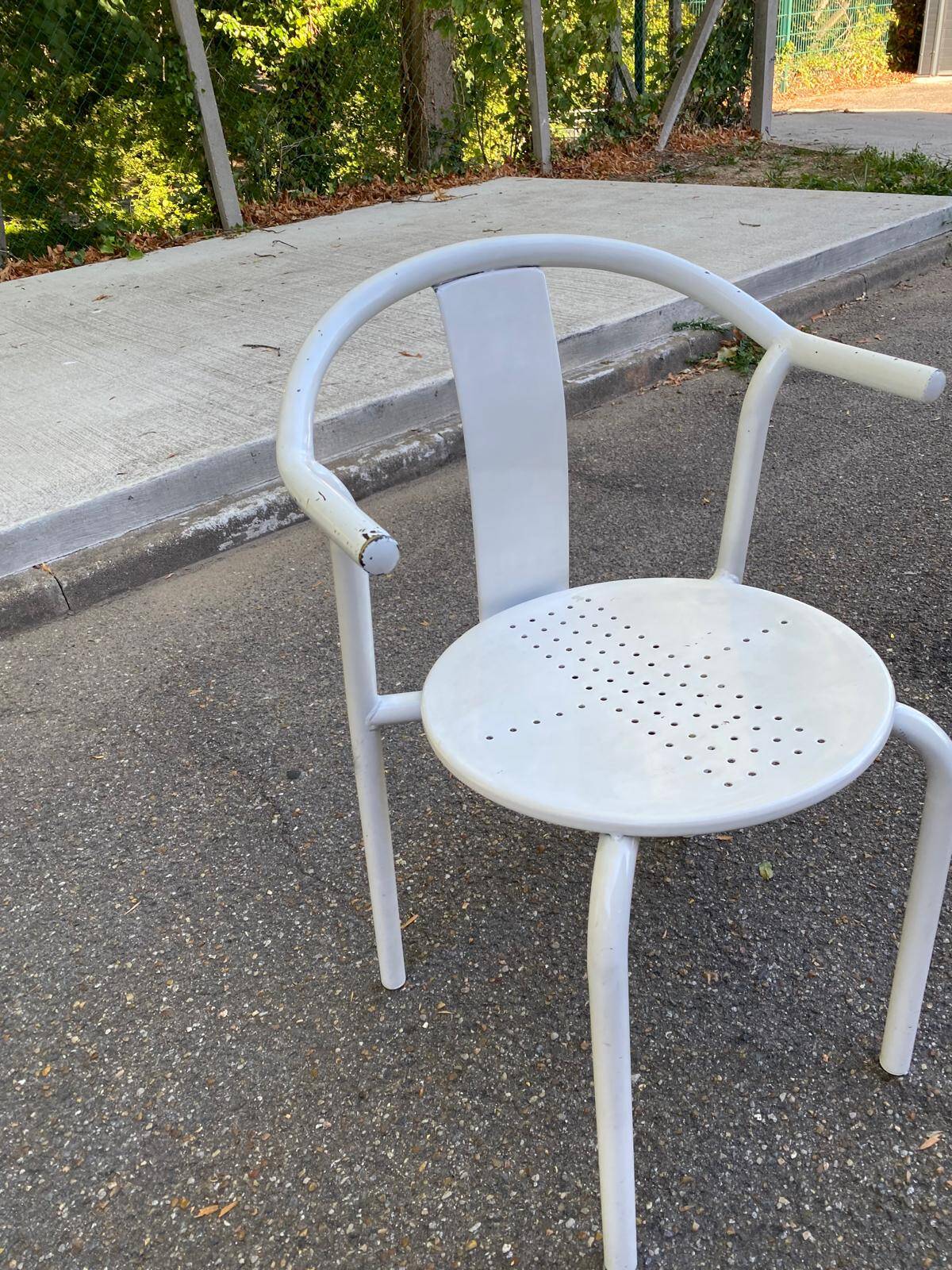 Vintage IKEA Maxmo Armchair 80s White Metal Design