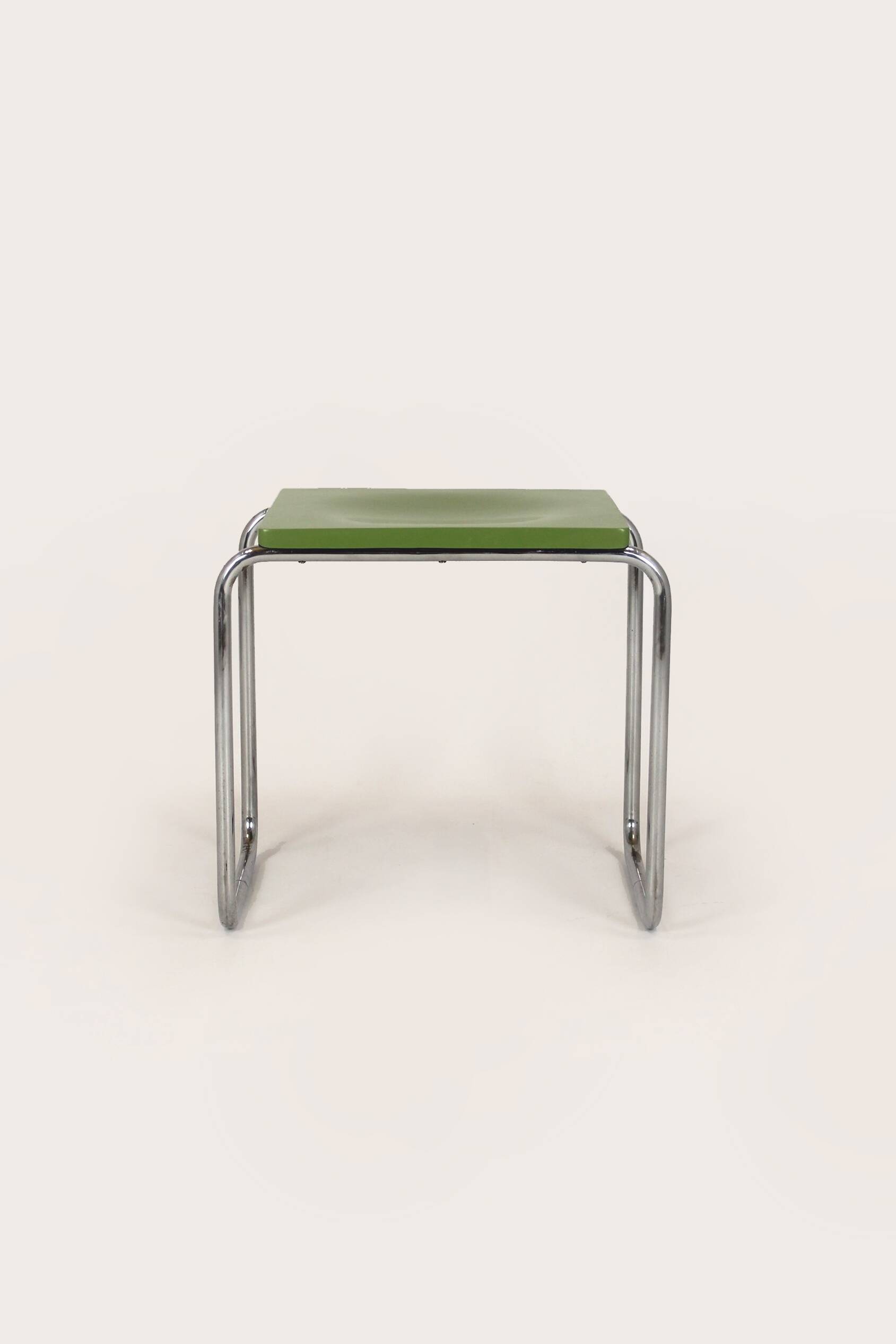 Restored Bauhaus Chromed Tubular Steel Stool from Slezak, 1930s