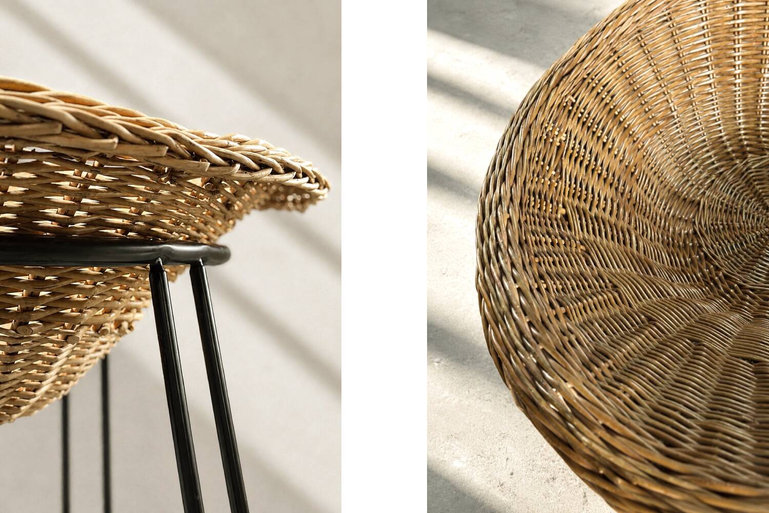 Vintage Mid-Century Italian Modern Boho Rattan Spherical Bowl Chair, 1950s
