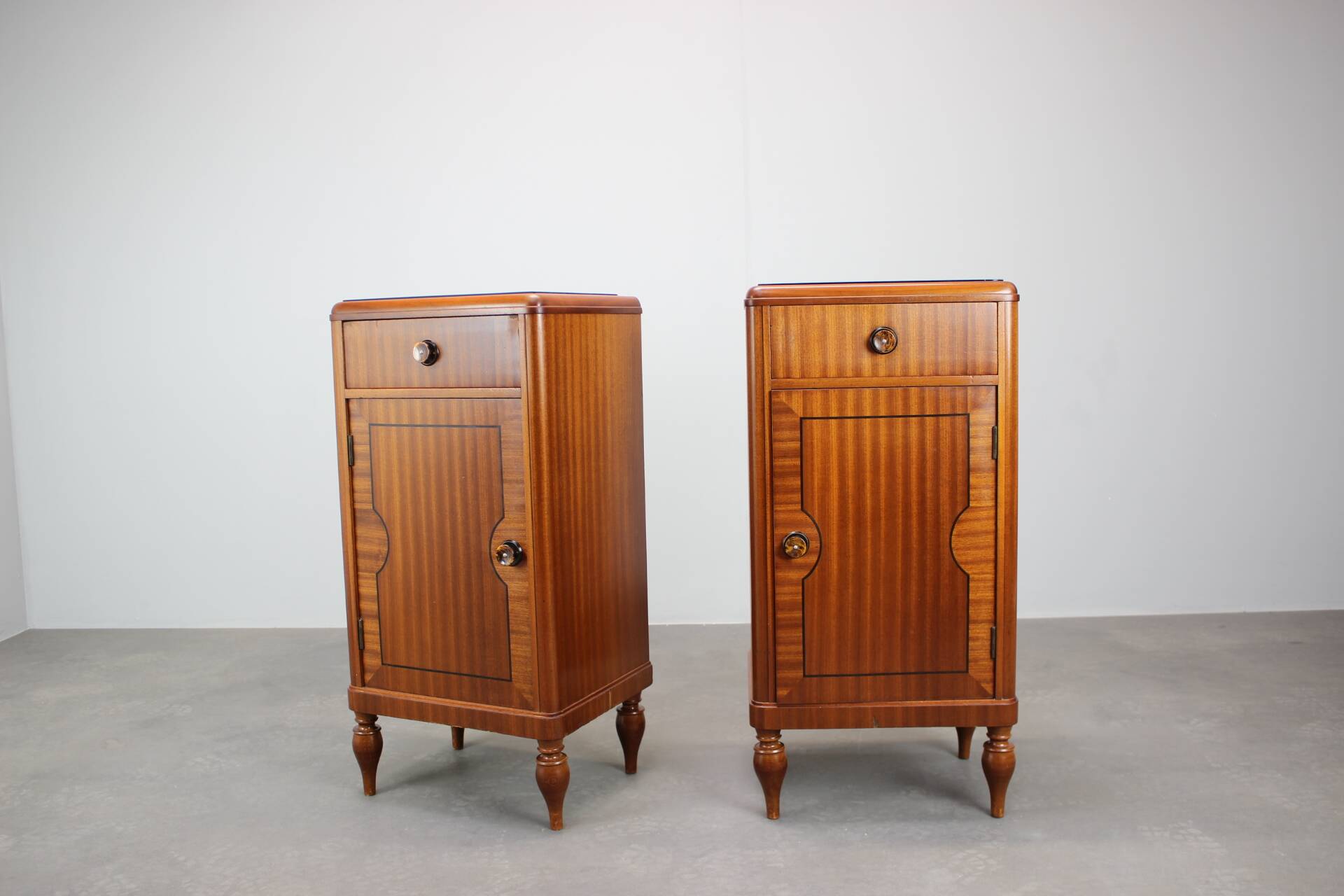 Art Deco Pair of Bedside Tables, 1930s, Czechoslovakia