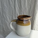 Small two-tone white and brown pitcher Made in China