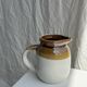 Small two-tone white and brown pitcher Made in China
