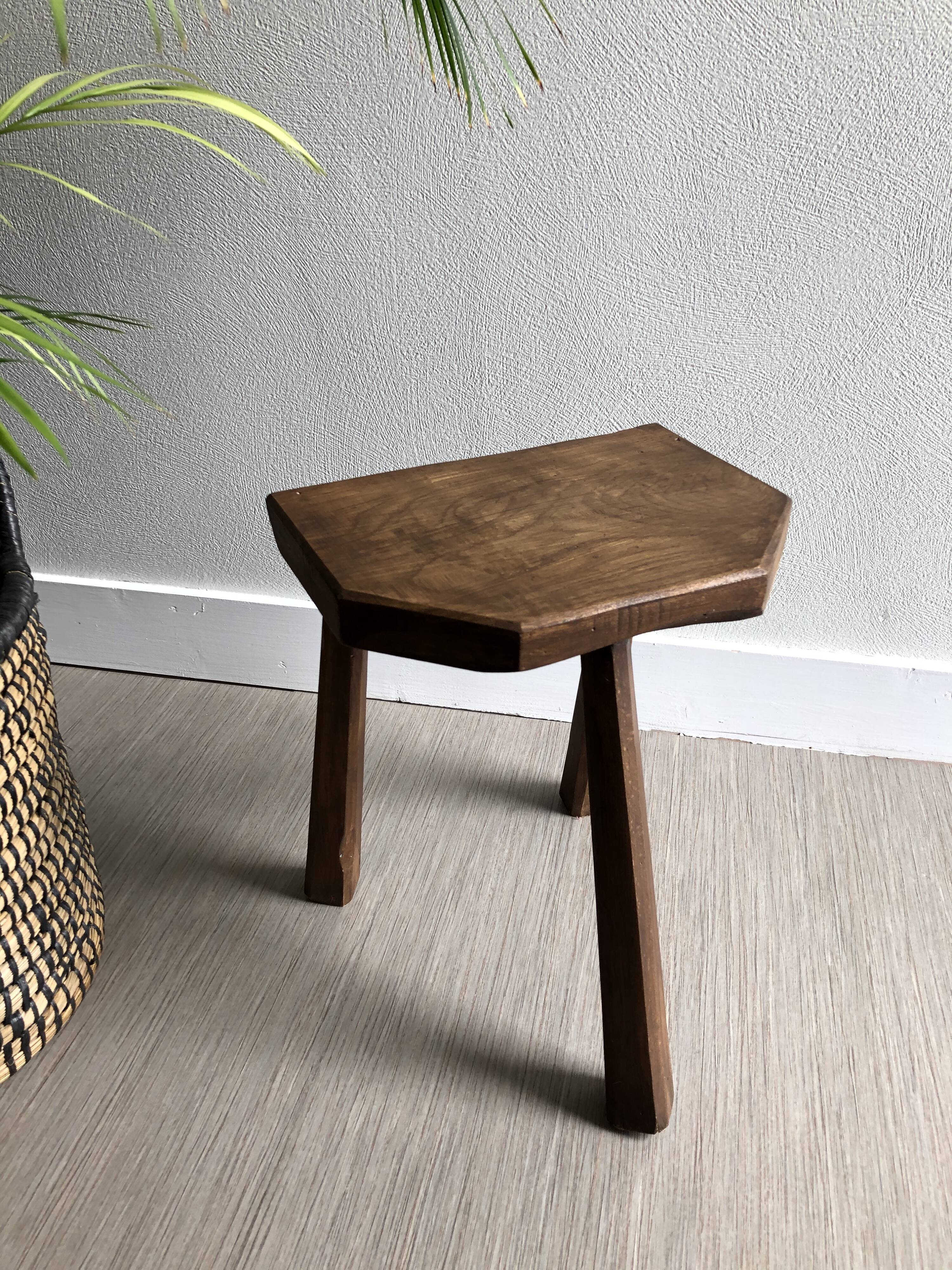 Wooden tripod stool