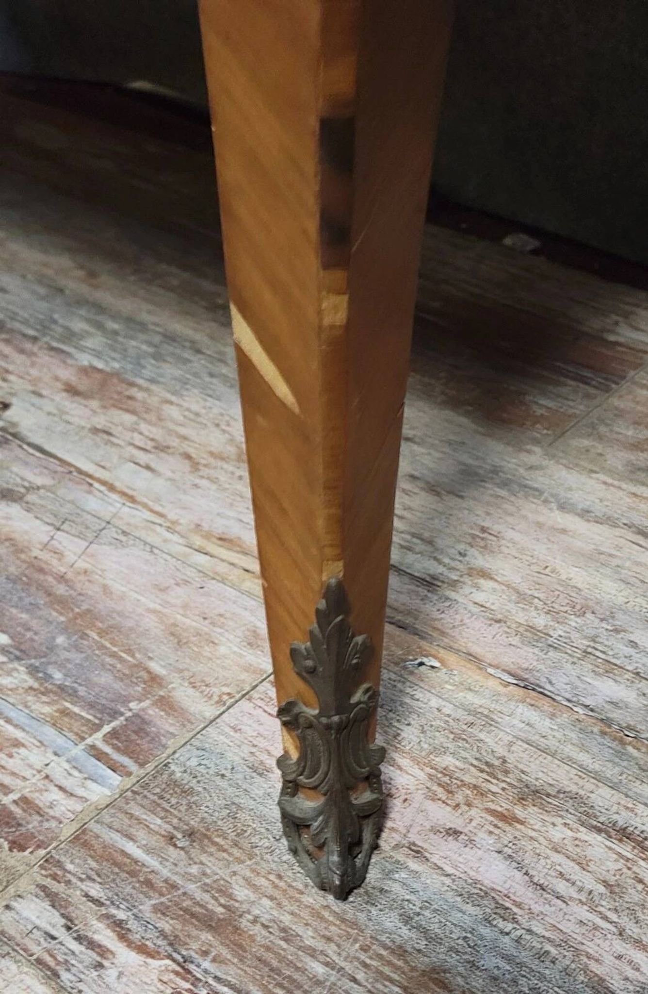 Louis XV period curved secretary desk in marquetry, circa 1750