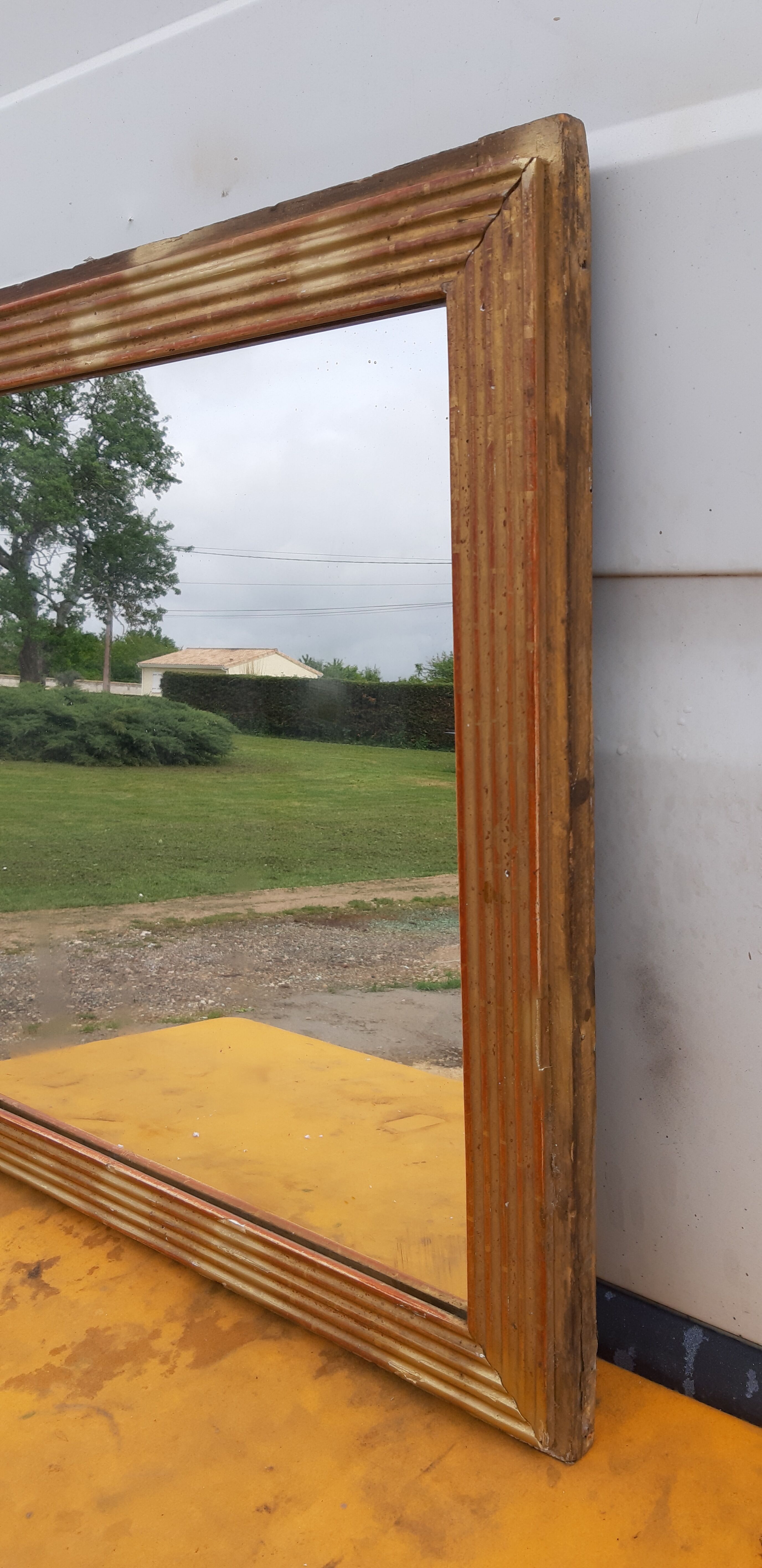 Mirror 19 eme Golden Wood and Stuk 73x71cm