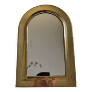 Vintage Moroccan Brass Mirror, Arch Shape, 43 x 29 cm