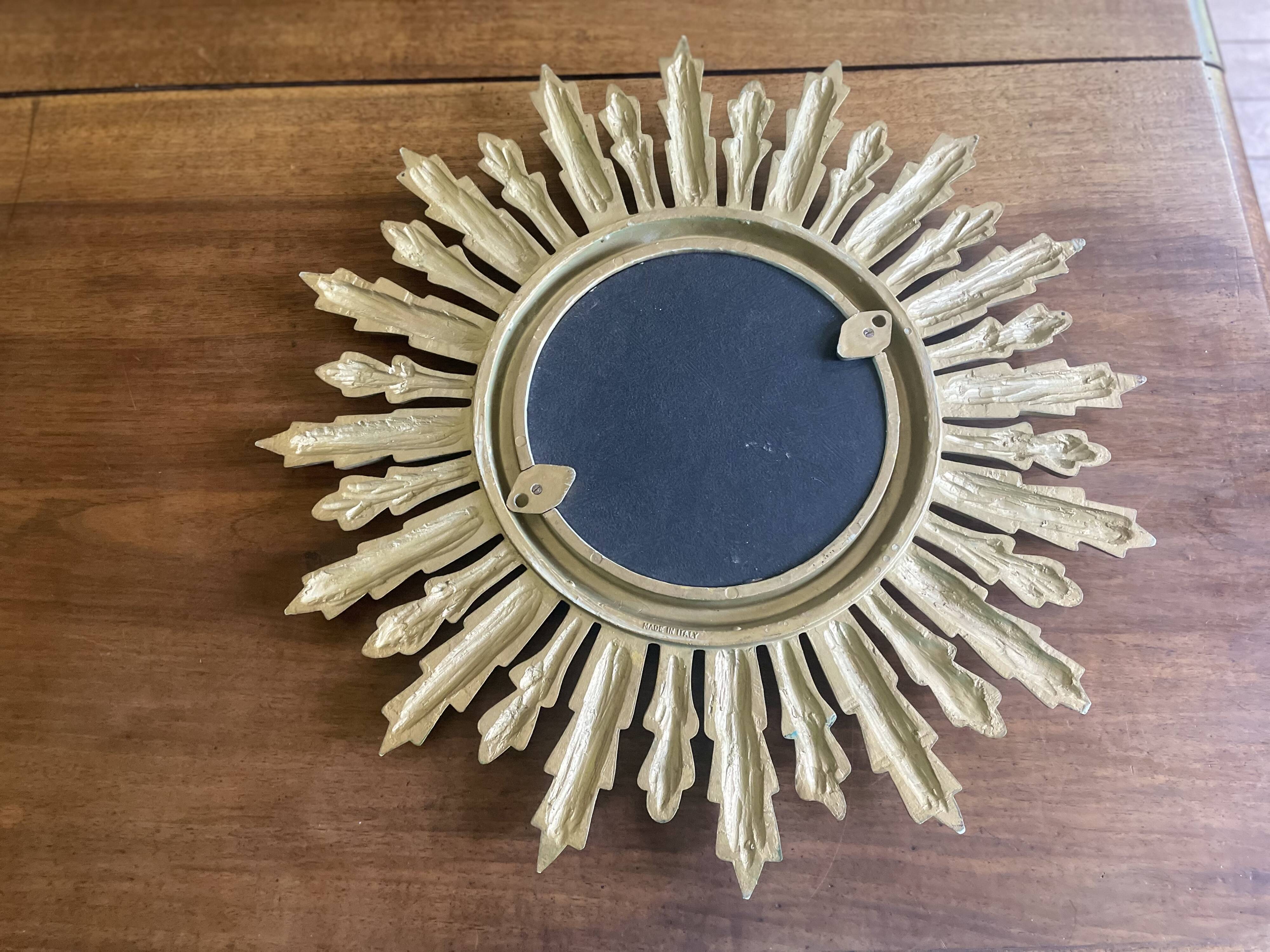 70'S golden resin sun mirror