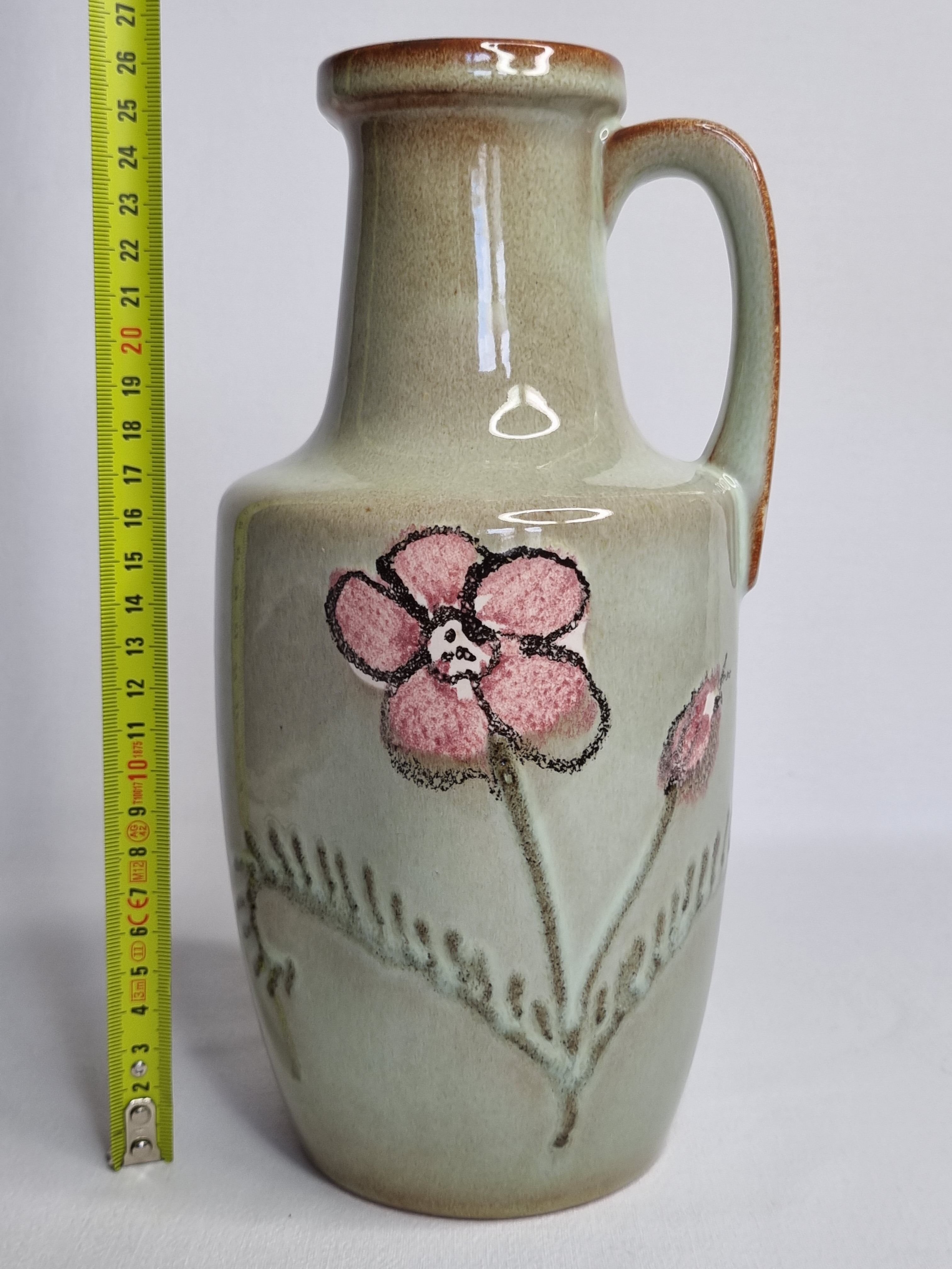 Scheurich Keramik cove vase, West Germany, flower decoration, 26 cm