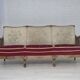 1930s, Danish 3-seater sofa, red furniture velour, furniture mesh.