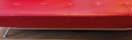 Red leather sofa