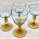 4 old two-tone George Sand wine glasses