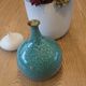 Signed turquoise blue ceramic soliflore vase