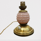 Pink clichy glass bedside lamp