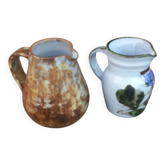 Set of 2 ceramic pitchers from Vallauris Kostanda and Thiry