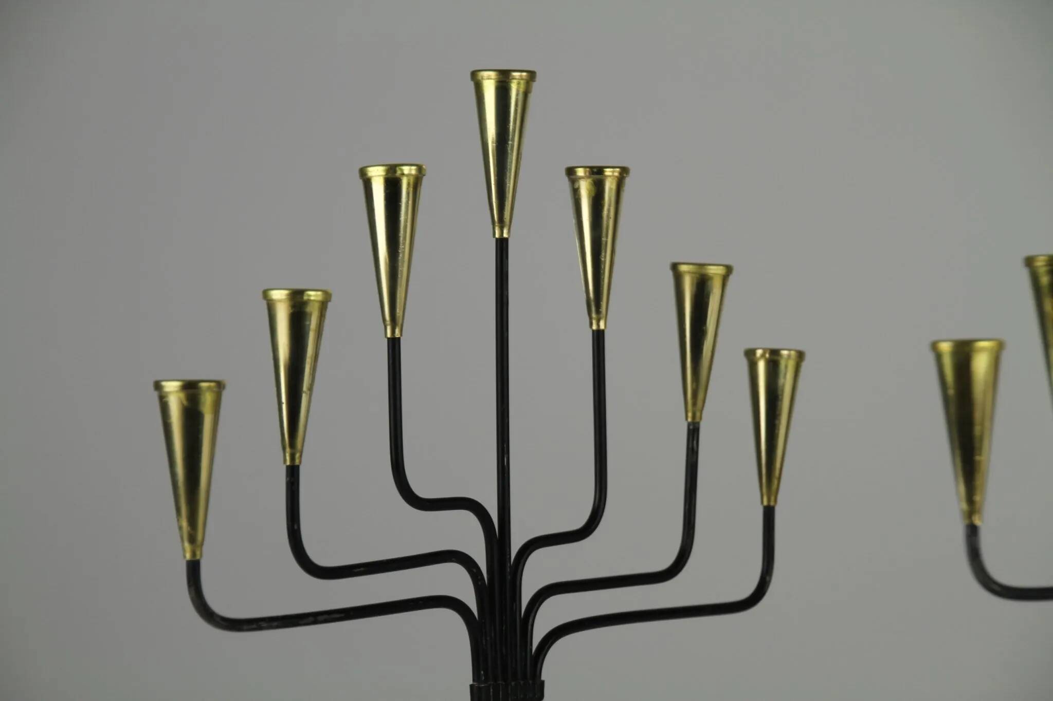 Pair of Seven-Candle Candelabras — Gunnar Ander for Ystad-Metall, Sweden, 1960s