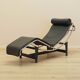 Leather chaise longue, LC4 style, 1980s, made in Italy