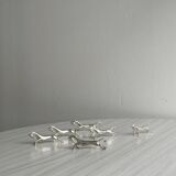 6 silver metal horse knife holders