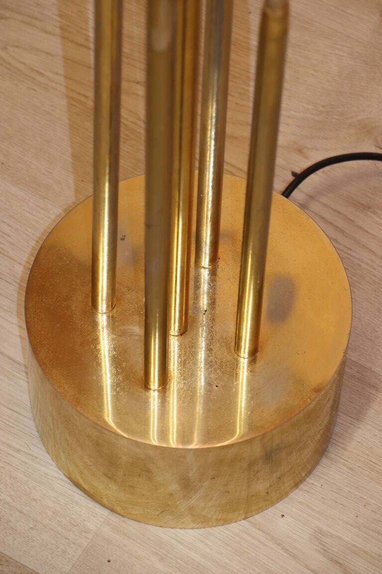 Vintage model F415 floor lamp in gold metal, Saint Germain Lumière edition, 1970