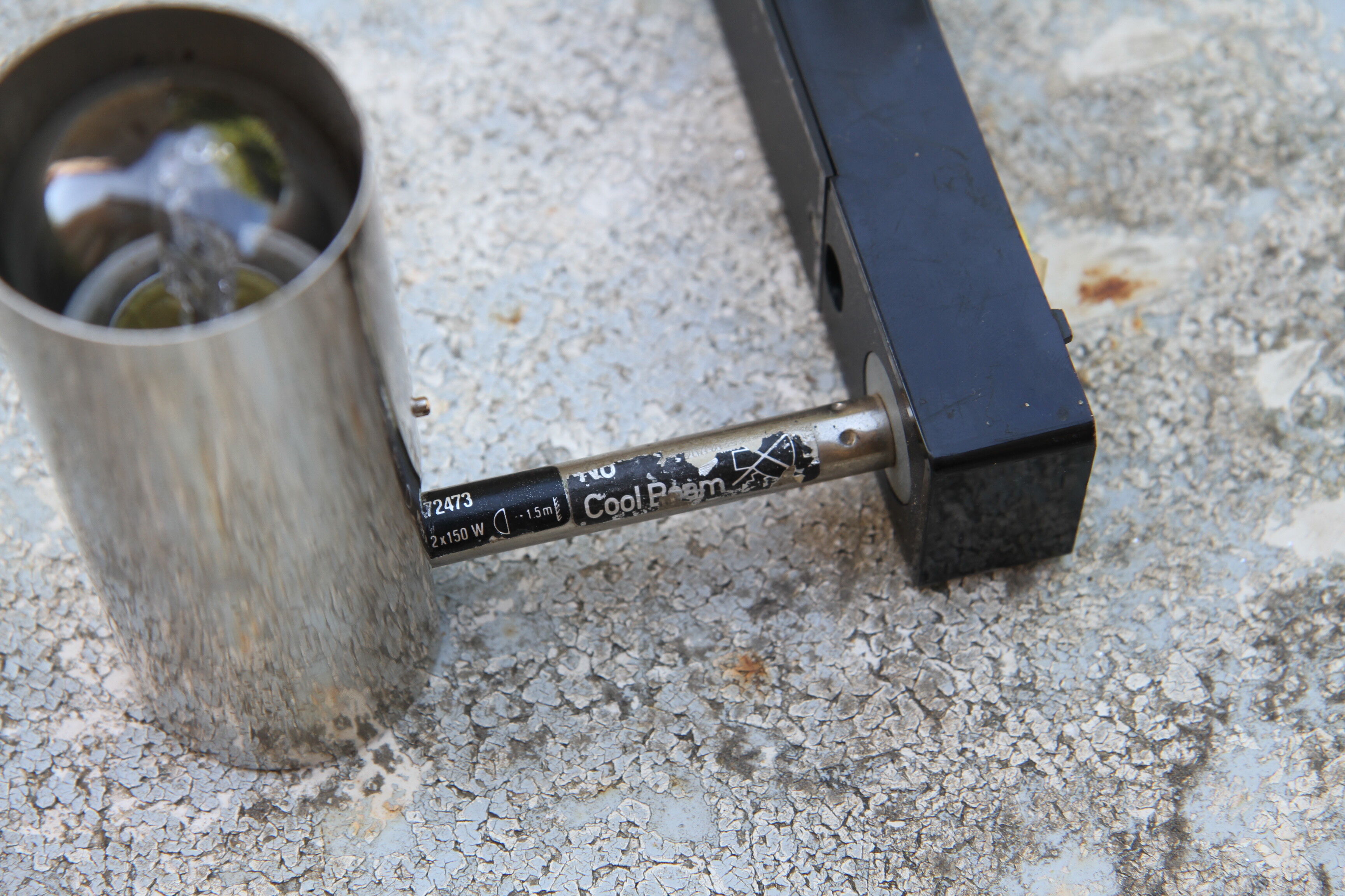 Wall sconce with two chrome lights from the 70s