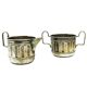 Set of sugar bowl and milk jug, neoclassicism with art deco influences, silver-plated brass, Belgium, 1930s.