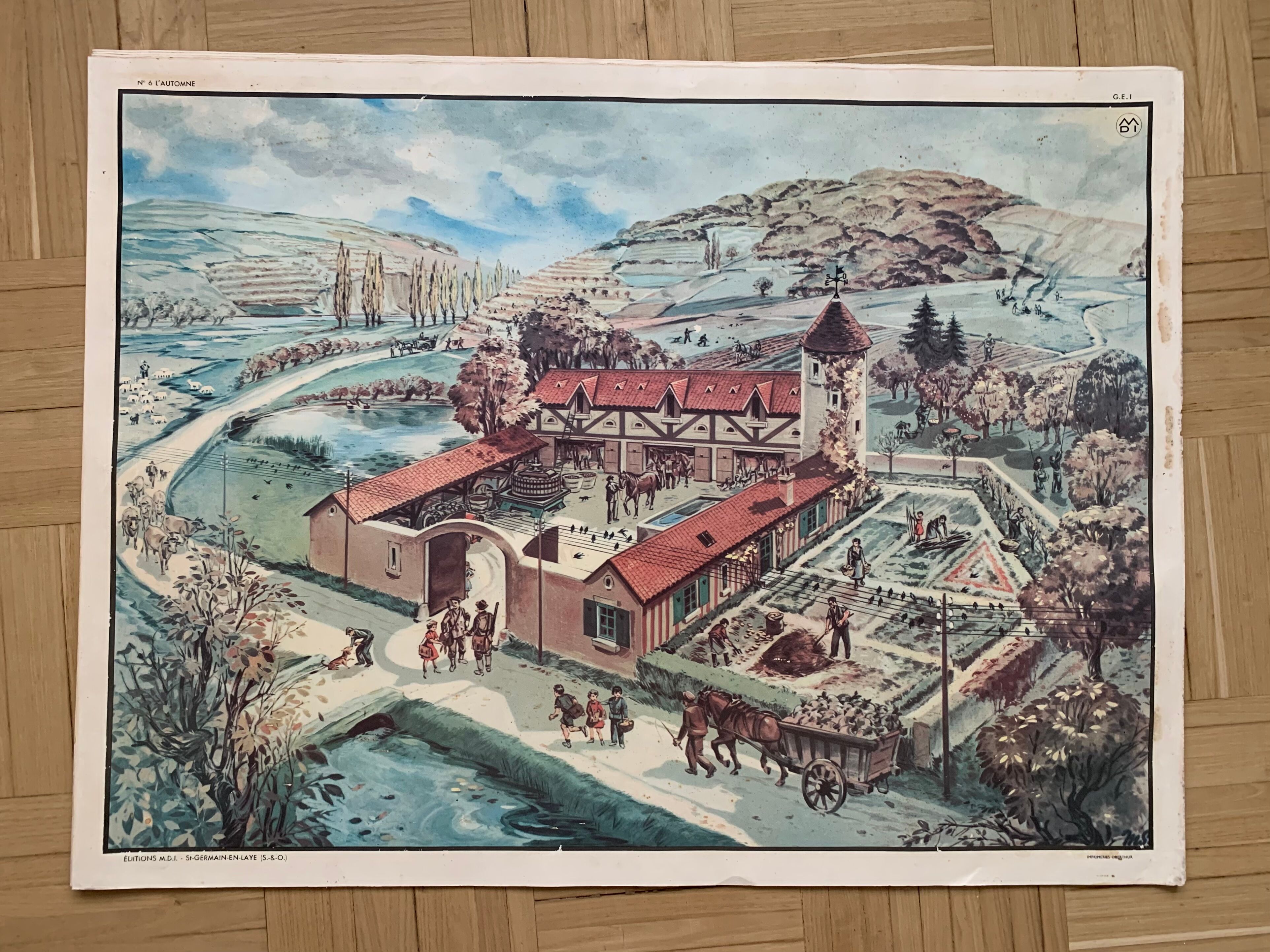 Pedagogical school poster frame