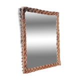Rectangular rattan mirror/old rattan mirror