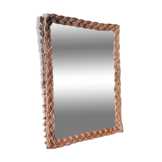 Rectangular rattan mirror/old rattan mirror