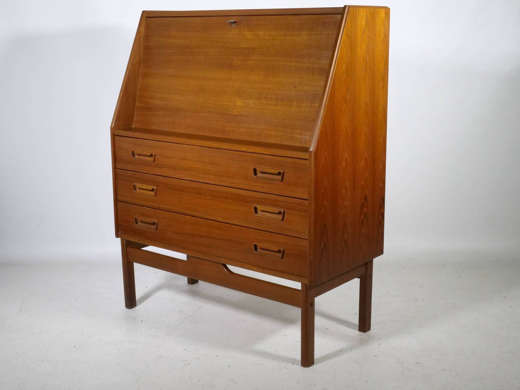 Teak Secretary Desk 1960s Vintage Office Desk Scandinavian Danish Design