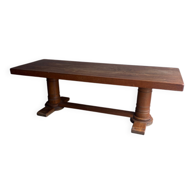 Table de réfectoire française Art déco en chêne, France, vers 1930